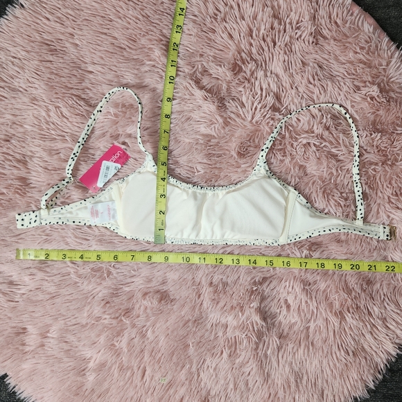 Small Spotted Smocked Xhilaration Bandeau Bikini Top - Picture 3 of 5